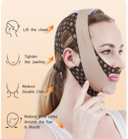 V-Line Lifting Mask Double Chin ReducerReusable With High-Elastic Fit, For SkinTightening, Firming Sagging Skin And Slimmingfor Men And Women Fac (Color: Brown)