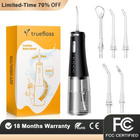 Cordless Water Dental Flosser, 4 Modes 5 Jet Tips Replacement, IPX7 Waterproof,300ML Removable Water Tank Powerful Battery &Type-C Charge Oral Ir (Option: Cordless Water Dental Flosser)