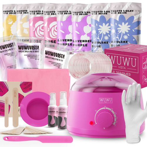 Waxing Kit WUWUVISTA 69 Items Hair Removal Wax Kit With Wax Warmer Waxing Beads For Face, Brazilian, Full Body, Bikini, Sensitiive Skin Skin Suit